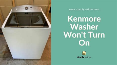 Kenmore series 700 washer won't turn on. Things To Know About Kenmore series 700 washer won't turn on. 